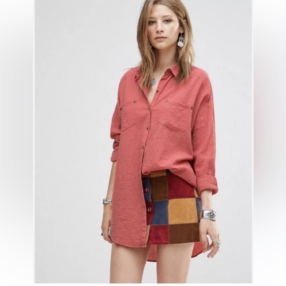 FREE PEOPLE “love her madly” button down shirt